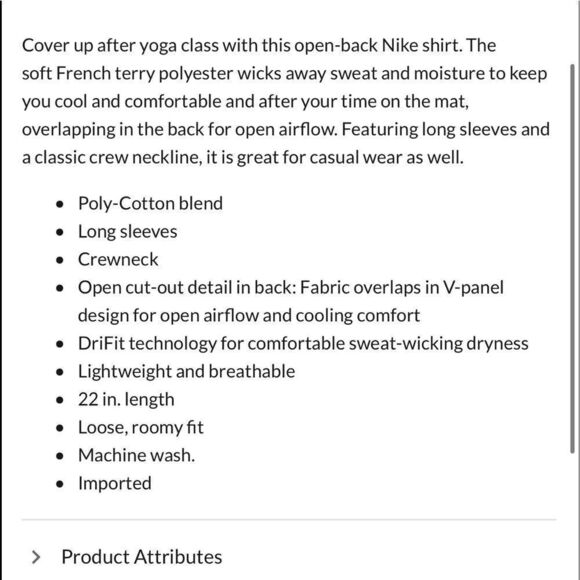 Nike yoga with open back. Size medium. NWT - Picture 7 of 8